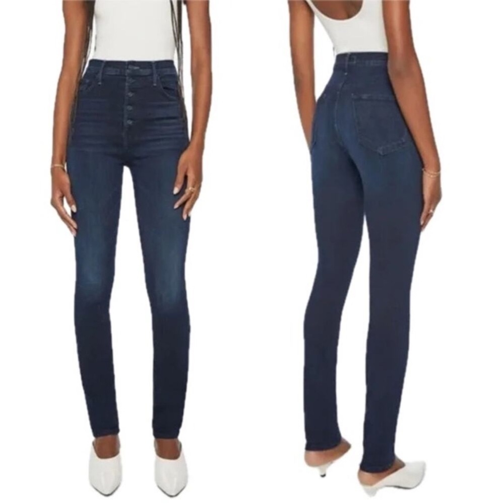 NEW NWT Mother high waisted pixie rail skimp Karaoke in Kyoto  Dark Blue Jeans